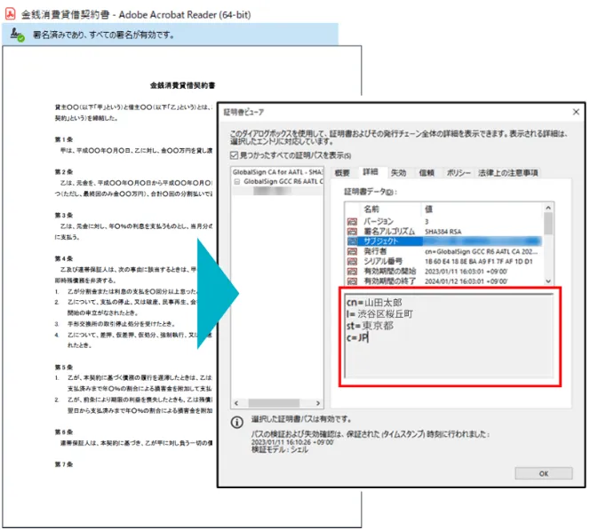署名済みデータサンプル