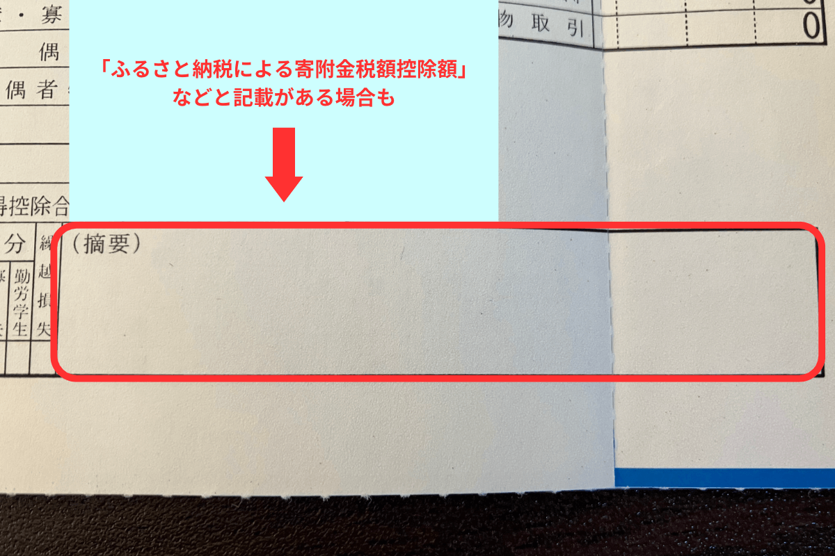 通知書内の摘要欄